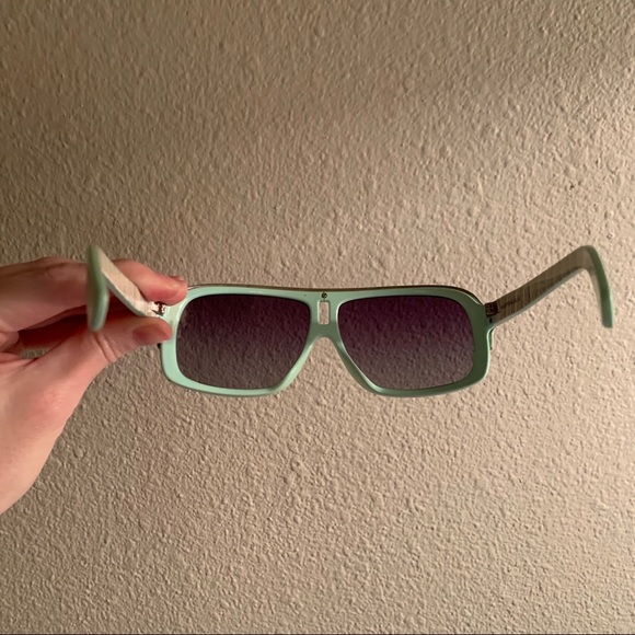 Rare Dragon GG Hamptons light teal grey gradient Sunglasses large frames - Picture 9 of 15